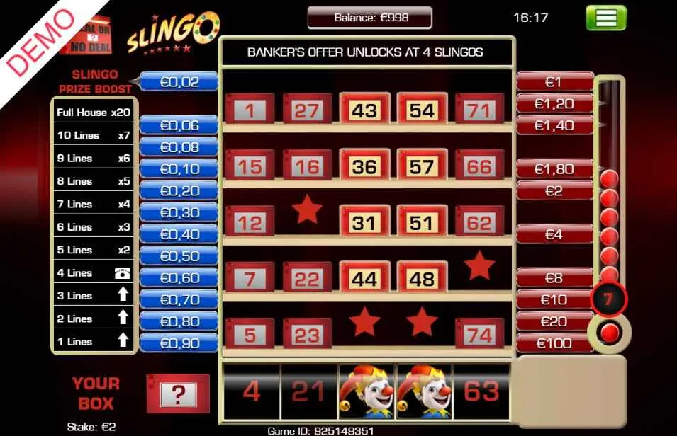 Slingo Deal or No Deal | Highbet | Full Game Review