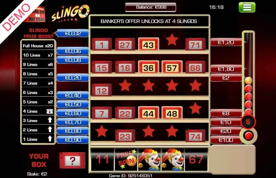 Slingo Deal or No Deal | Highbet | Full Game Review
