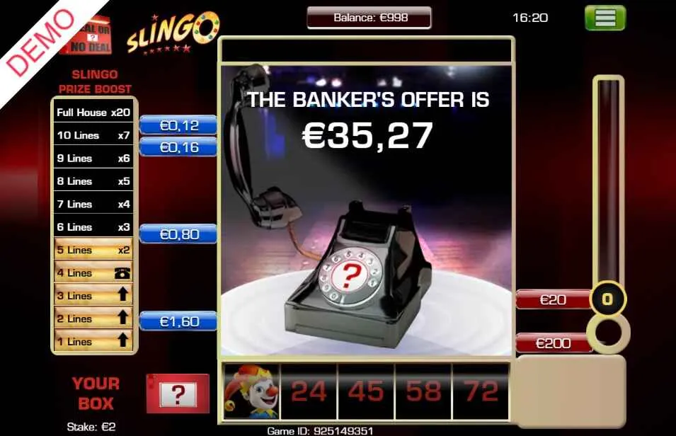 Slingo Deal or No Deal | Highbet | Full Game Review