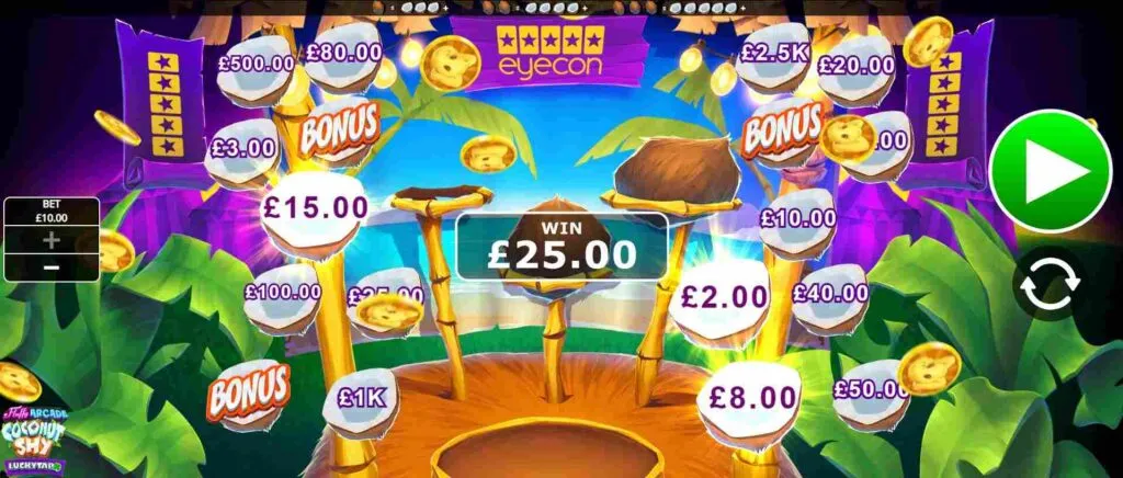 Fluffy Arcade Coconut Shy LuckyTap | Game Review