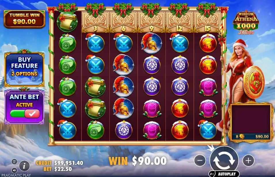 Wisdom of Athena 1000 Xmas | Slot Game Review 🎄