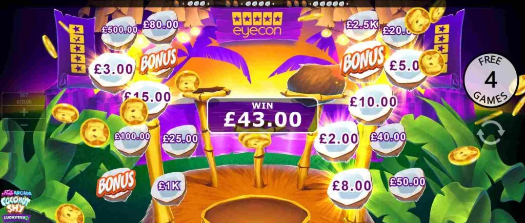 Fluffy Arcade Coconut Shy LuckyTap | Game Review