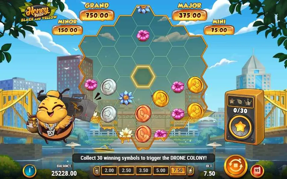 Honey Rush Black and Yellow | Slot Review | Play’n GO 🍯