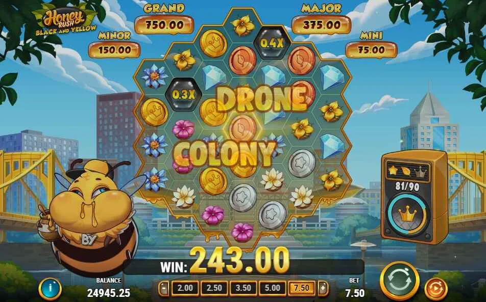 Honey Rush Black and Yellow | Slot Review | Play’n GO 🍯