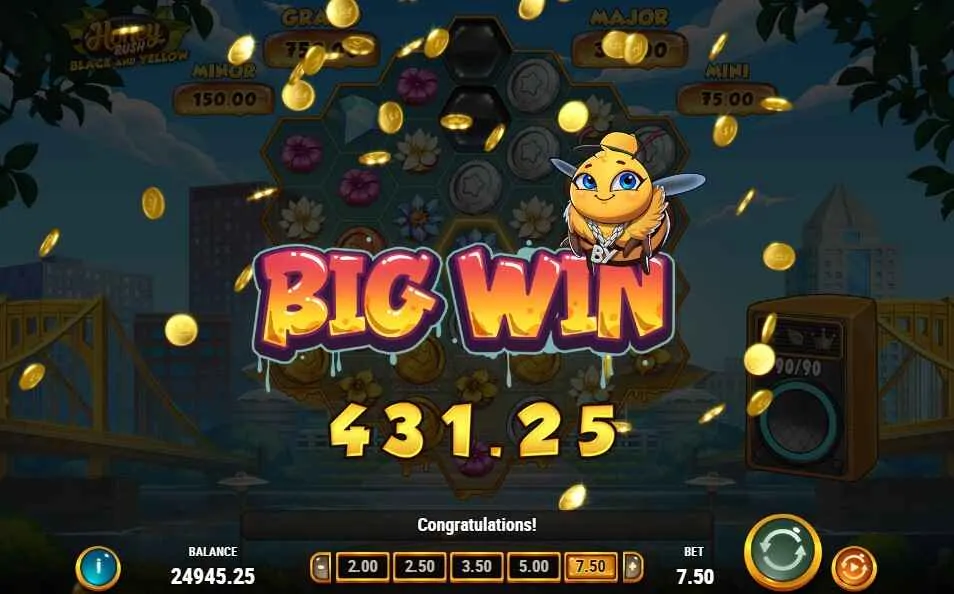 Honey Rush Black and Yellow | Slot Review | Play’n GO 🍯