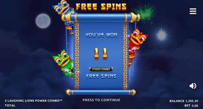 3 Laughing Lions Power Combo Game Review