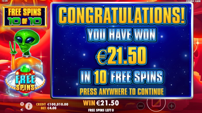 Cosmic Cash Slot Game Review