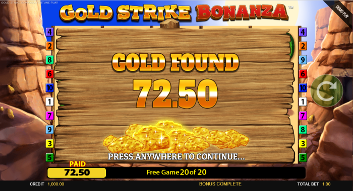 Gold Strike Bonanza Fortune Play Review