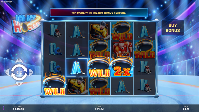Ice Ice Hockey slot free spins feature with sticky wilds activated
