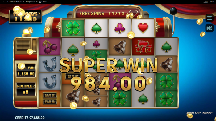 4 Diamond Blues Megaways Slot Game Features