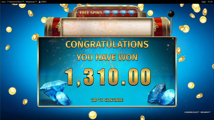 4 Diamond Blues Megaways Slot Gameplay