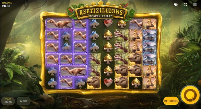 Dinosaur symbols and cluster wins in Reptizillions: Power Reels