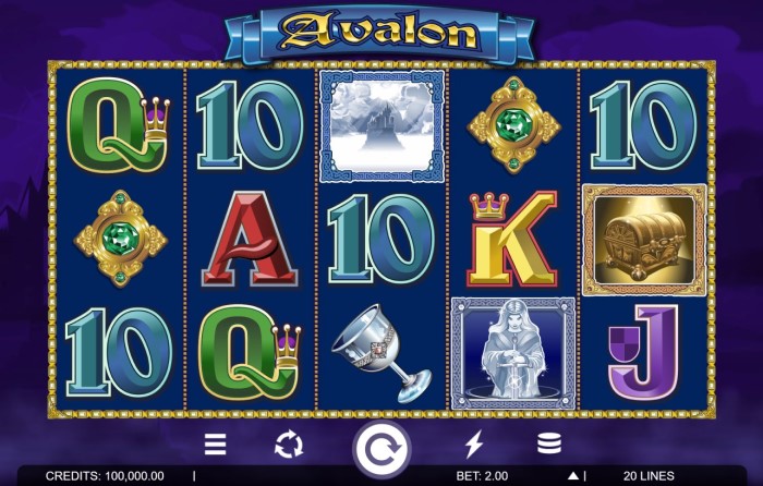 Avalon Slot Game Interface