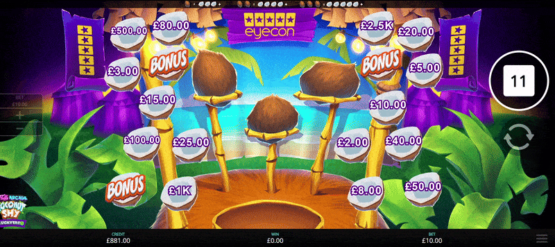 Fluffy Arcade Coconut Shy LuckyTap | Game Review